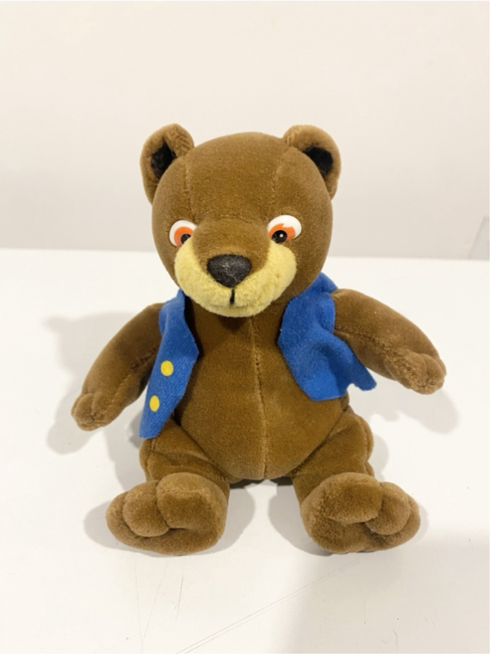 Vintage Franklin Bear Beanbag Plush Blue Vest 7” TV Character No Tag
